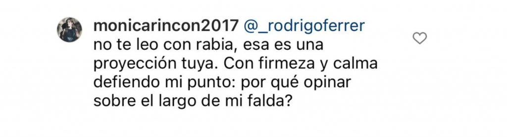 Mónica Rincón Respuesta Instagram