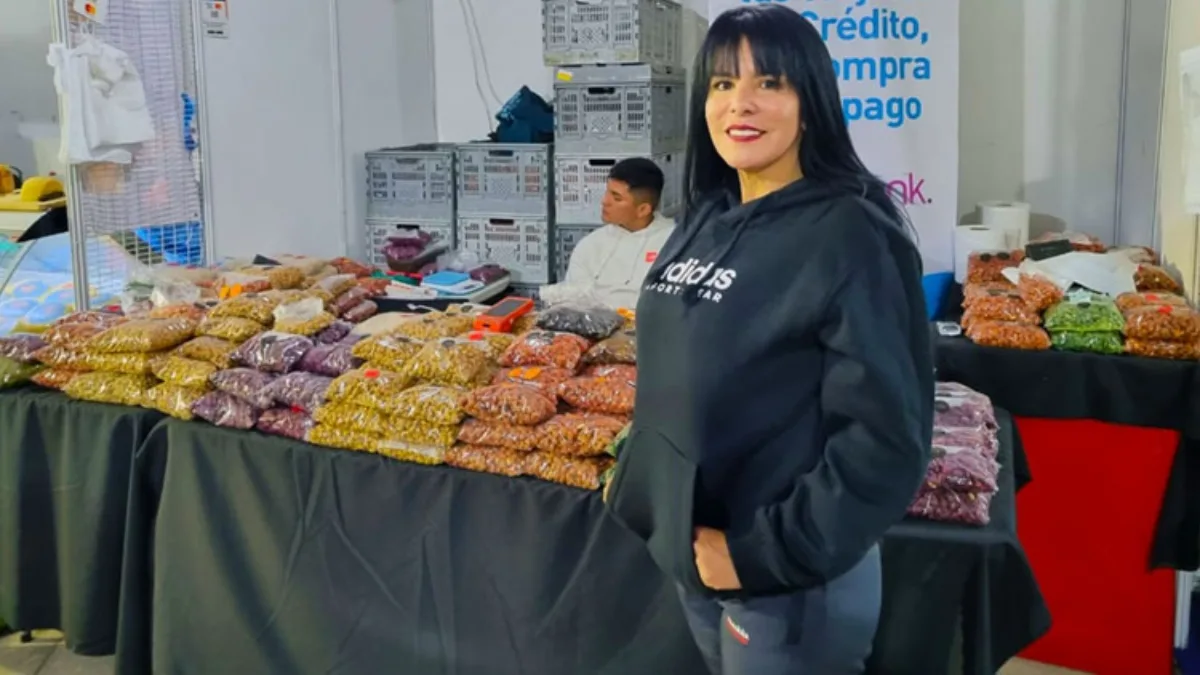 Anita Alvarado exponiendo sus productos en la Expo de Limache