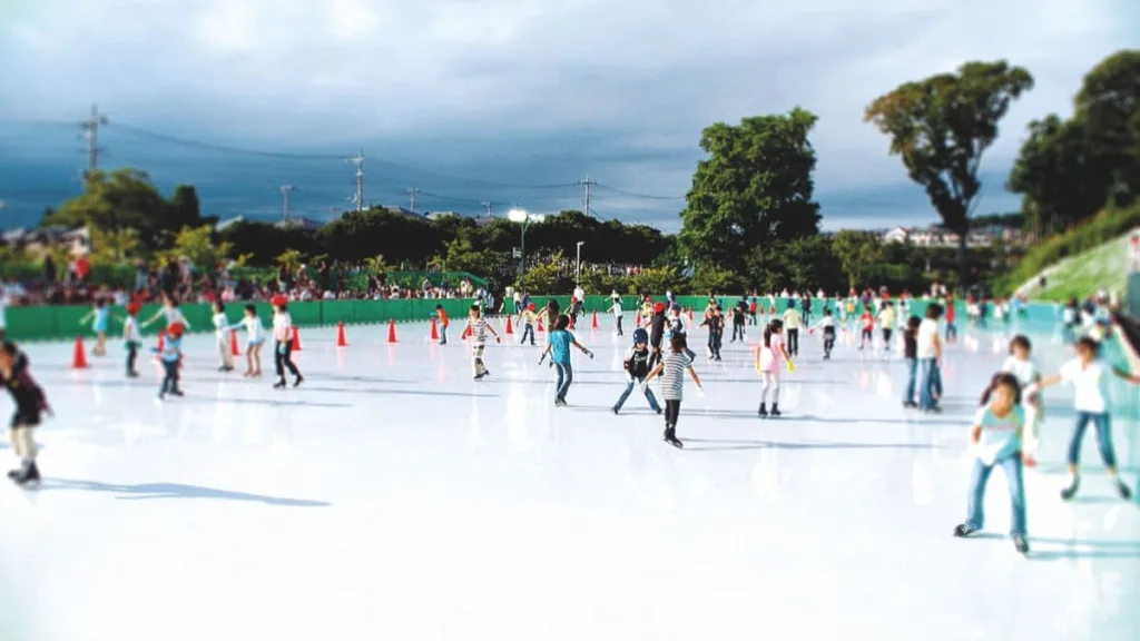 Pista De Hielo En Vacaciones De Invierno