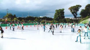 Pista De Hielo En Vacaciones De Invierno