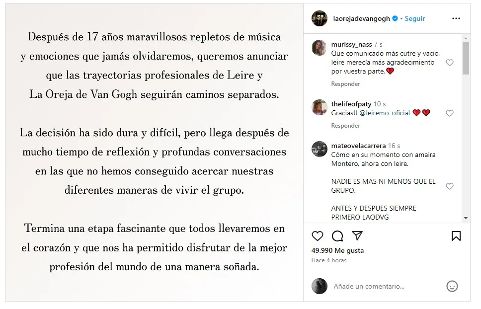 Instagram La Oreja De Van Gogh