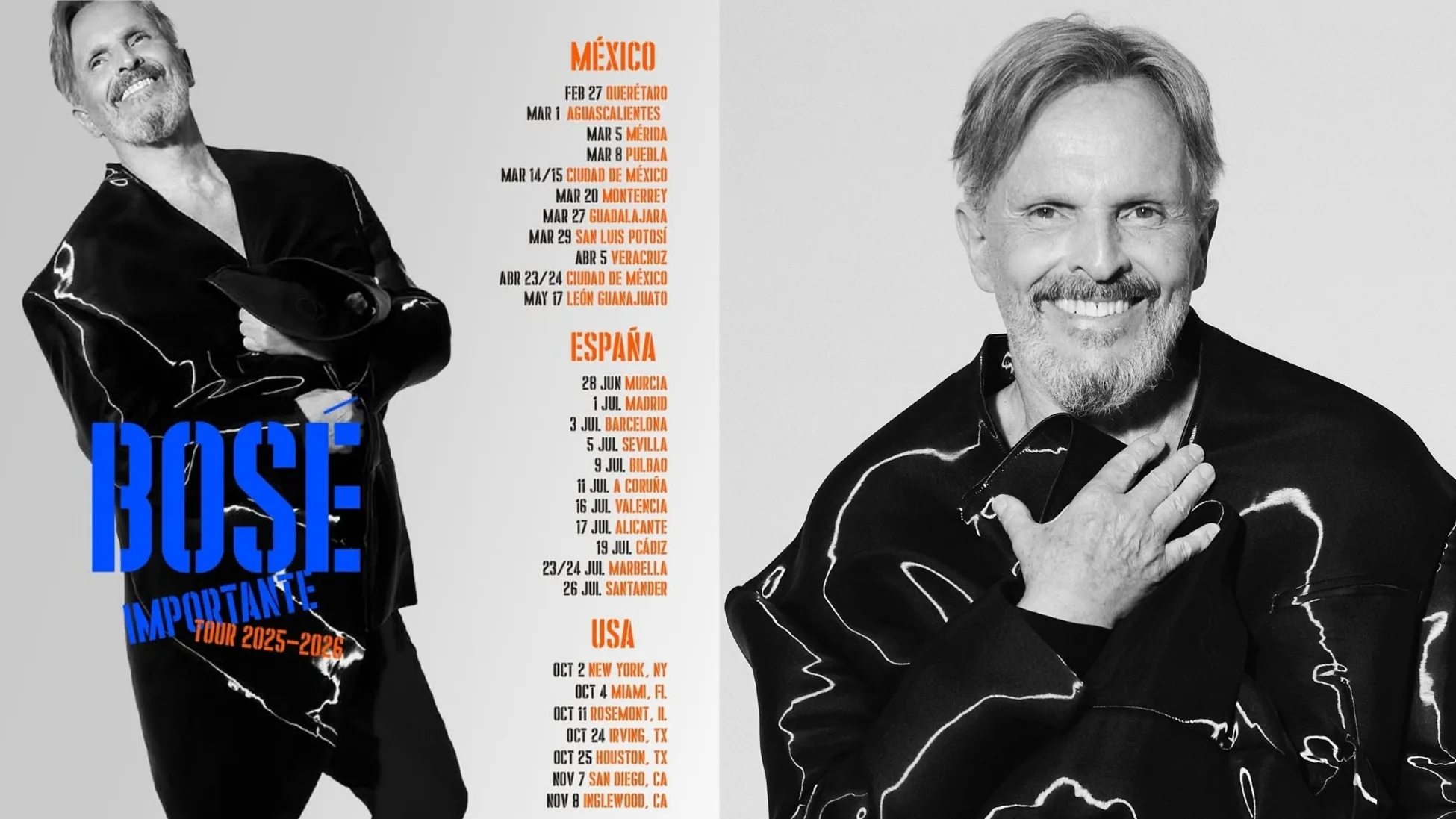 ¡Vuelve A Los Escenarios! Tras 8 Años De Ausencia, Miguel Bosé anuncia Gira Para El Año 2025